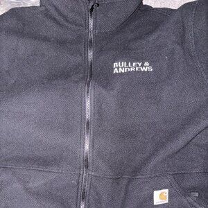 Carhartt Black Fleece Full Zip Work Jacket Bulley & Andrews Embroidered